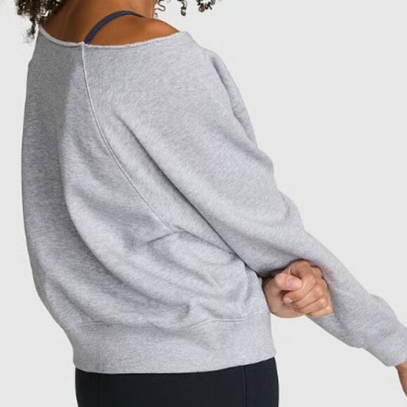 PINK Victoria's Secret Ivy Fleece Off-The-Shoulder Sweatshirt - Picture 12 of 15